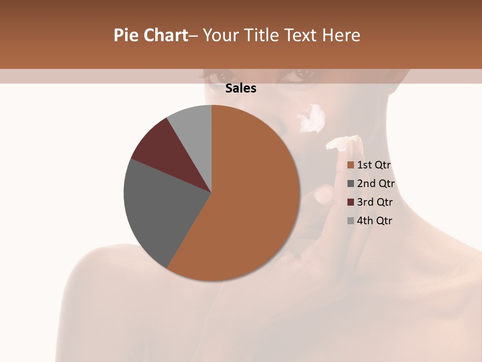 A Woman With A Towel On Her Head Is Holding Her Hand Up To Her Face PowerPoint Template