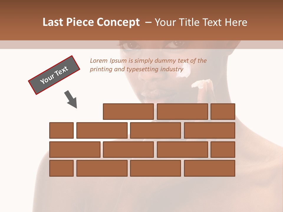 A Woman With A Towel On Her Head Is Holding Her Hand Up To Her Face PowerPoint Template