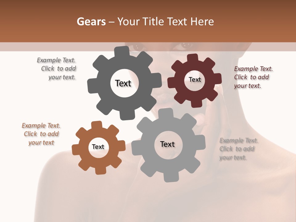 A Woman With A Towel On Her Head Is Holding Her Hand Up To Her Face PowerPoint Template