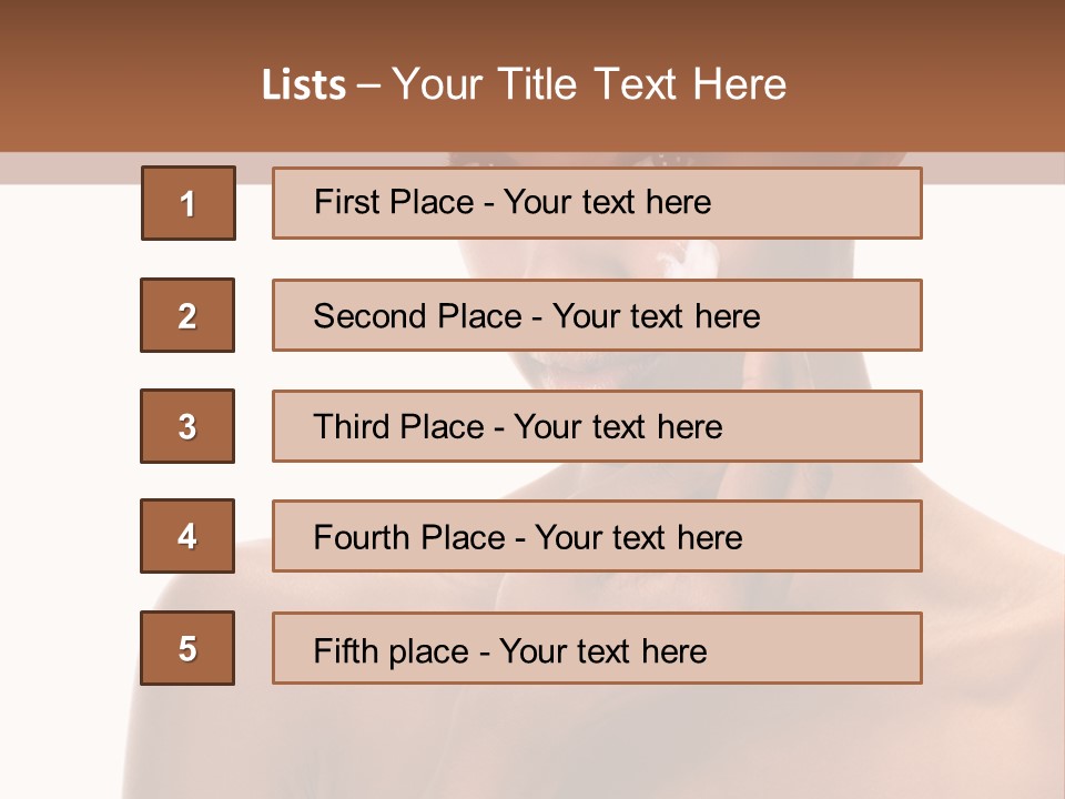 A Woman With A Towel On Her Head Is Holding Her Hand Up To Her Face PowerPoint Template