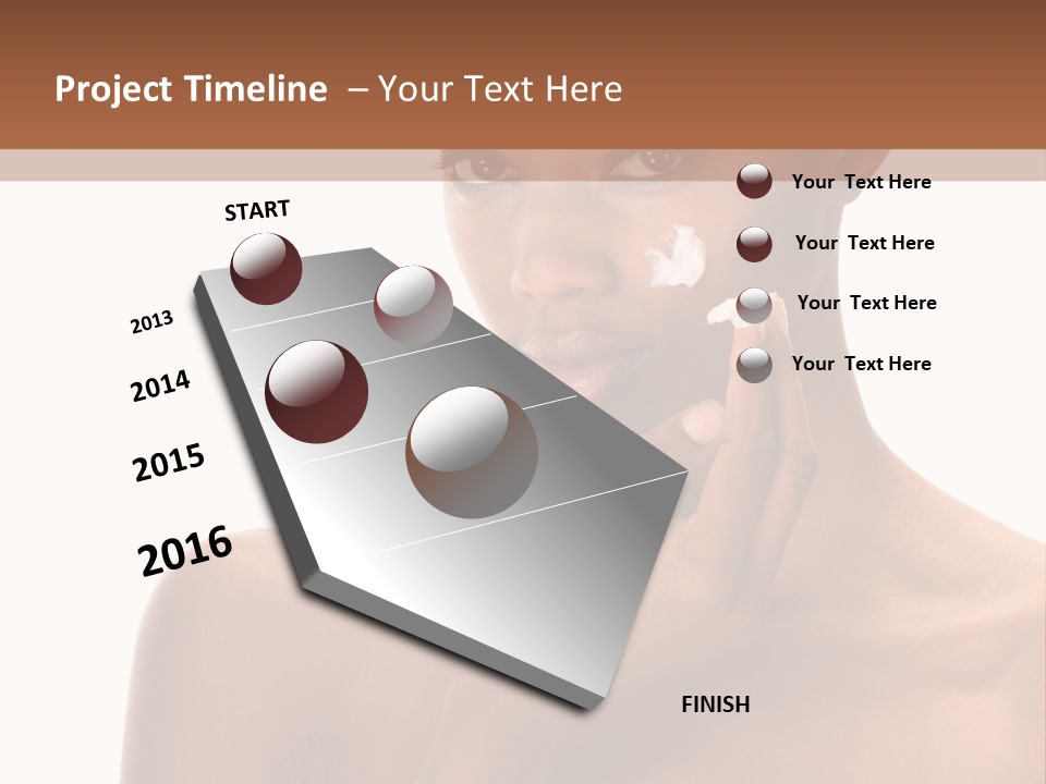 A Woman With A Towel On Her Head Is Holding Her Hand Up To Her Face PowerPoint Template