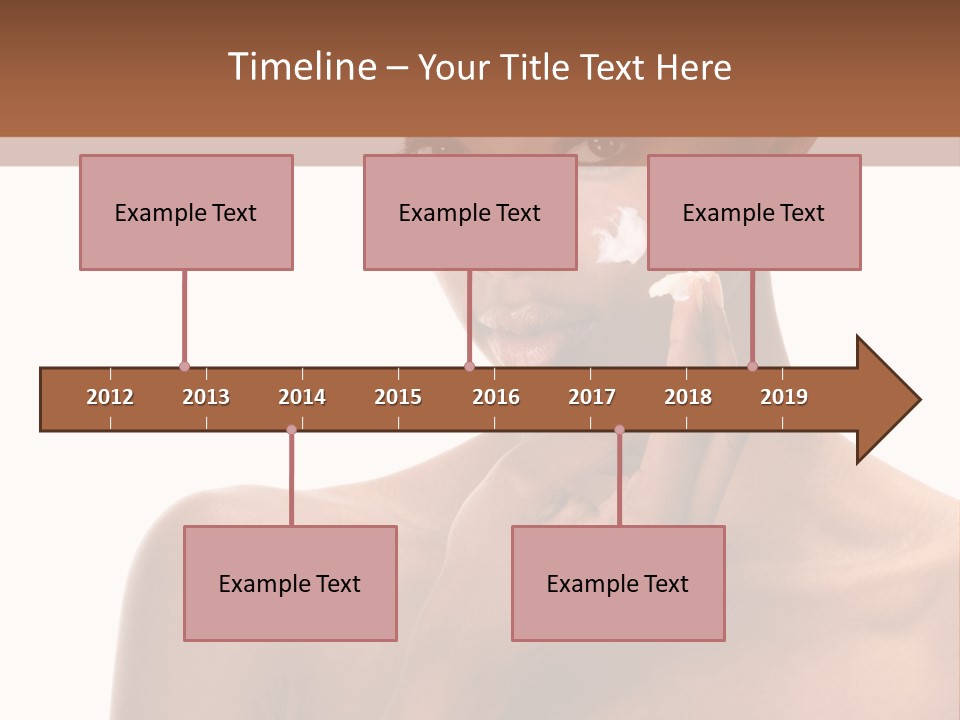 A Woman With A Towel On Her Head Is Holding Her Hand Up To Her Face PowerPoint Template