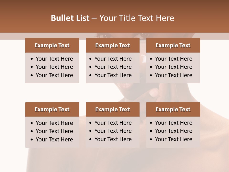 A Woman With A Towel On Her Head Is Holding Her Hand Up To Her Face PowerPoint Template