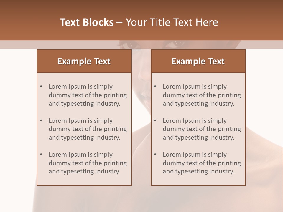 A Woman With A Towel On Her Head Is Holding Her Hand Up To Her Face PowerPoint Template