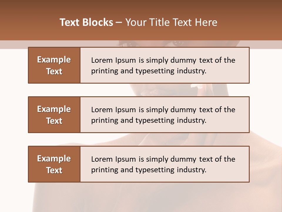 A Woman With A Towel On Her Head Is Holding Her Hand Up To Her Face PowerPoint Template