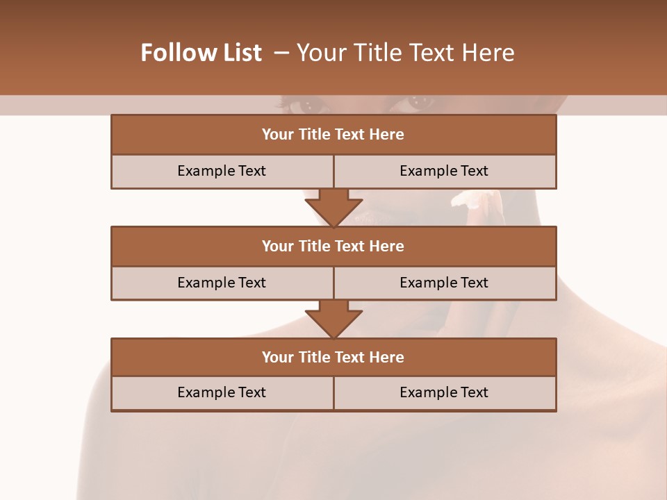 A Woman With A Towel On Her Head Is Holding Her Hand Up To Her Face PowerPoint Template
