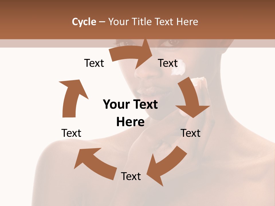 A Woman With A Towel On Her Head Is Holding Her Hand Up To Her Face PowerPoint Template