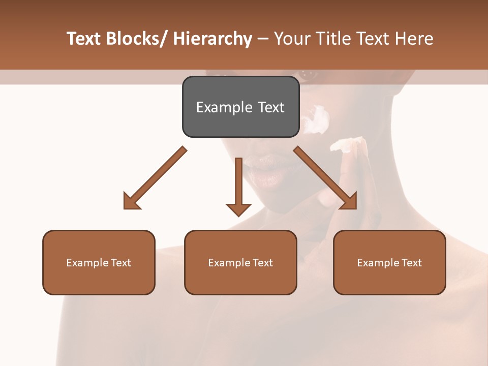 A Woman With A Towel On Her Head Is Holding Her Hand Up To Her Face PowerPoint Template
