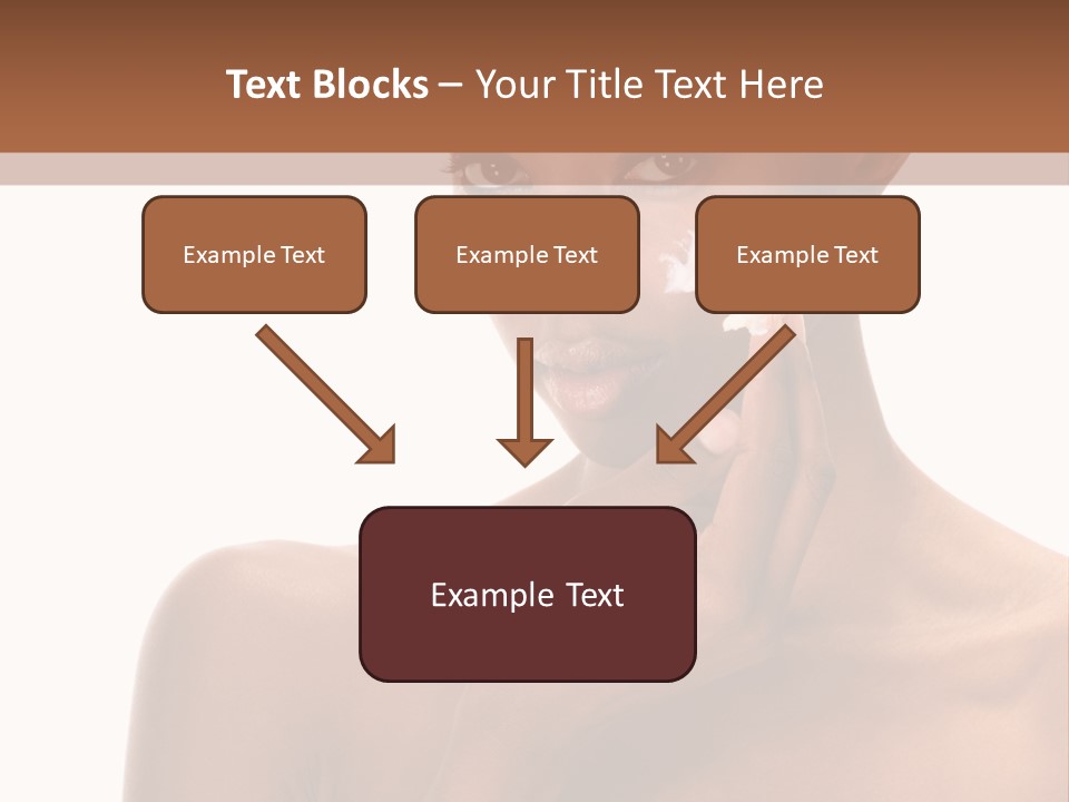 A Woman With A Towel On Her Head Is Holding Her Hand Up To Her Face PowerPoint Template