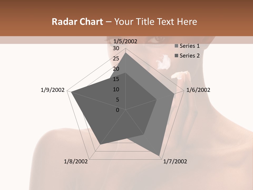 A Woman With A Towel On Her Head Is Holding Her Hand Up To Her Face PowerPoint Template
