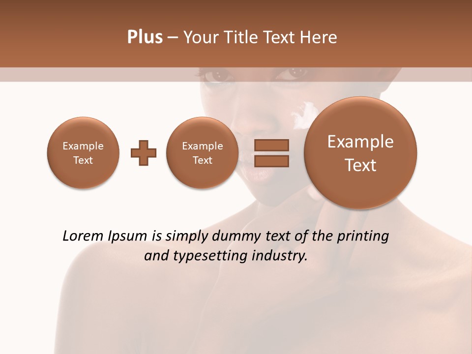A Woman With A Towel On Her Head Is Holding Her Hand Up To Her Face PowerPoint Template