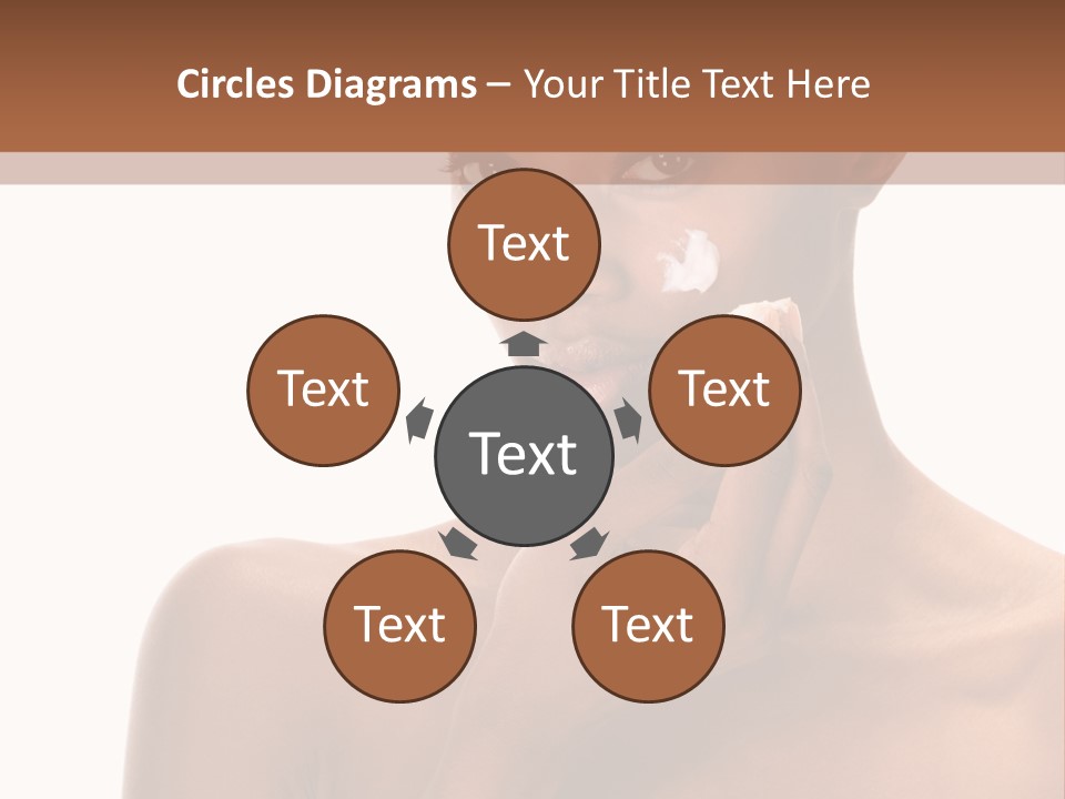 A Woman With A Towel On Her Head Is Holding Her Hand Up To Her Face PowerPoint Template