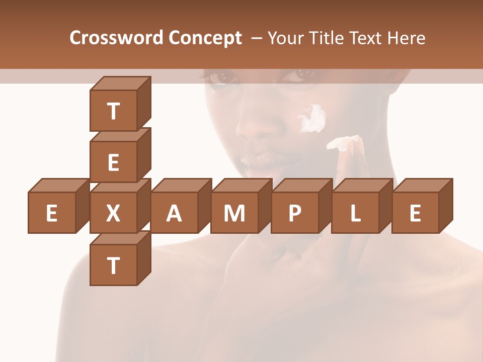 A Woman With A Towel On Her Head Is Holding Her Hand Up To Her Face PowerPoint Template