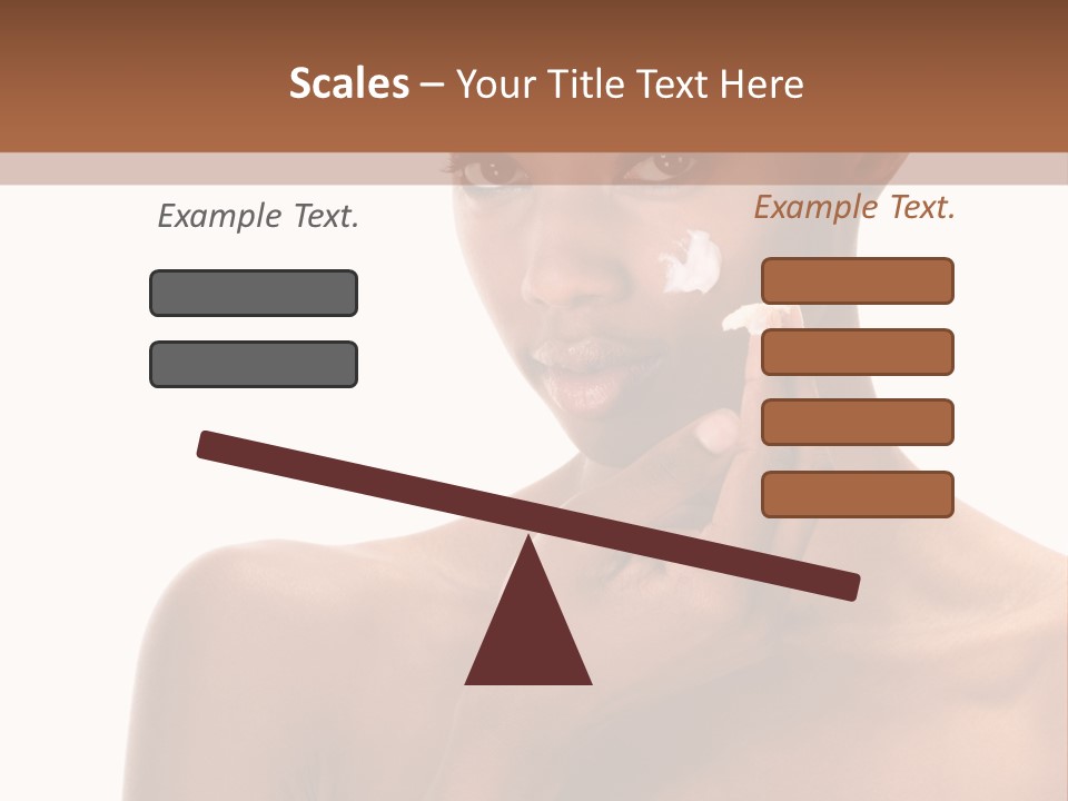 A Woman With A Towel On Her Head Is Holding Her Hand Up To Her Face PowerPoint Template