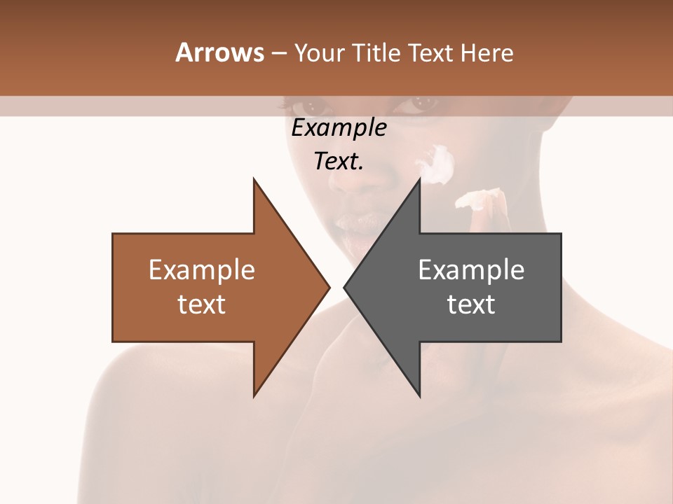 A Woman With A Towel On Her Head Is Holding Her Hand Up To Her Face PowerPoint Template