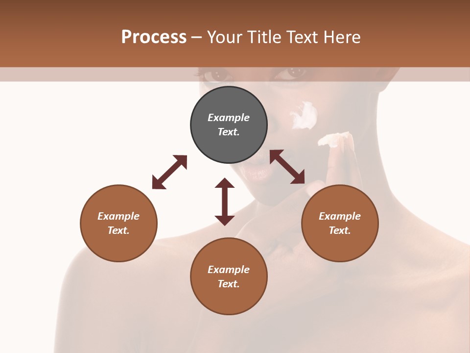 A Woman With A Towel On Her Head Is Holding Her Hand Up To Her Face PowerPoint Template