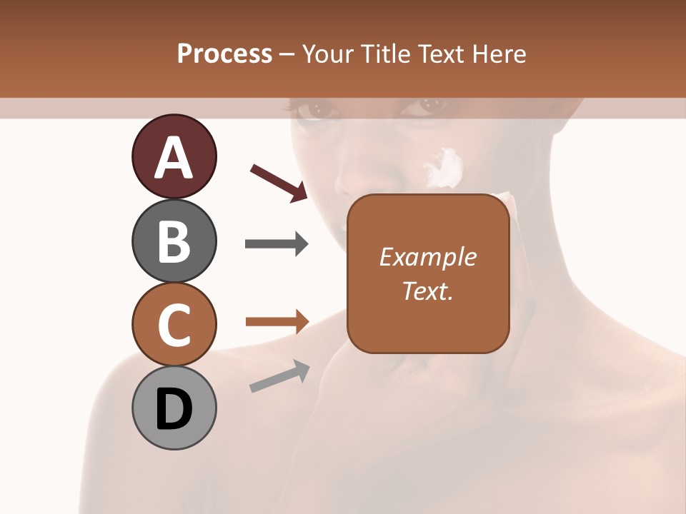 A Woman With A Towel On Her Head Is Holding Her Hand Up To Her Face PowerPoint Template