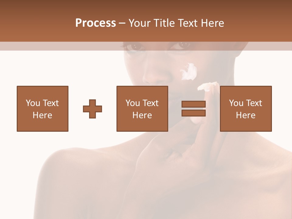 A Woman With A Towel On Her Head Is Holding Her Hand Up To Her Face PowerPoint Template