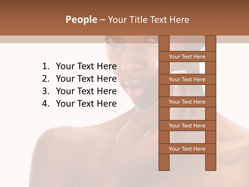 A Woman With A Towel On Her Head Is Holding Her Hand Up To Her Face PowerPoint Template