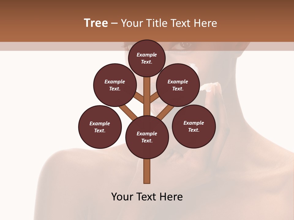 A Woman With A Towel On Her Head Is Holding Her Hand Up To Her Face PowerPoint Template