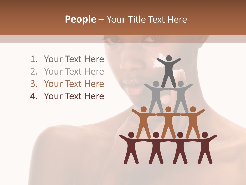 A Woman With A Towel On Her Head Is Holding Her Hand Up To Her Face PowerPoint Template