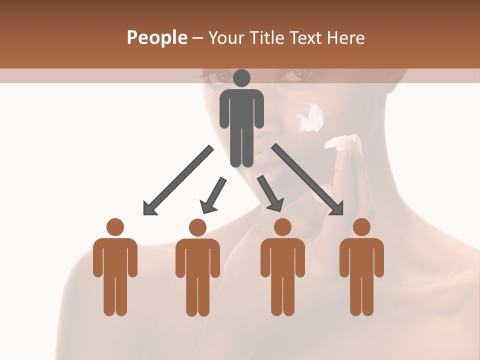 A Woman With A Towel On Her Head Is Holding Her Hand Up To Her Face PowerPoint Template