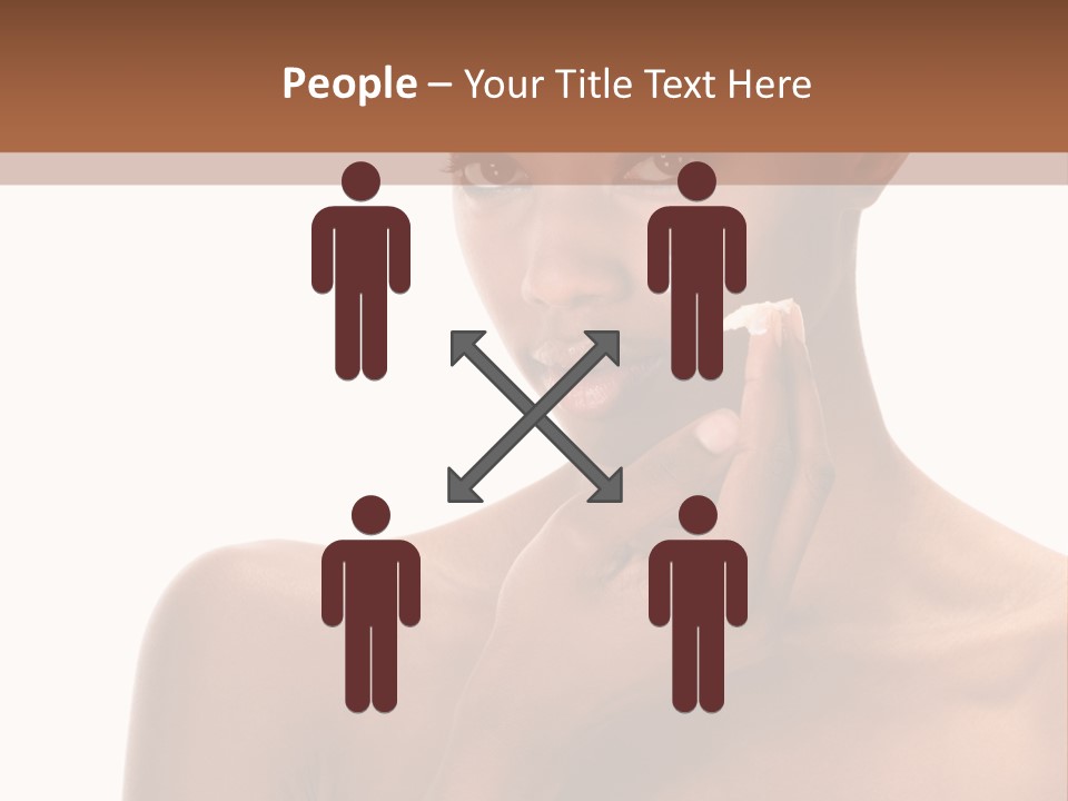 A Woman With A Towel On Her Head Is Holding Her Hand Up To Her Face PowerPoint Template