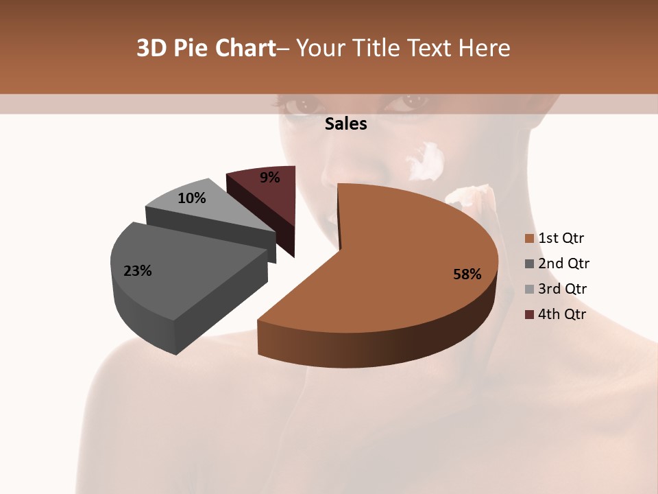 A Woman With A Towel On Her Head Is Holding Her Hand Up To Her Face PowerPoint Template
