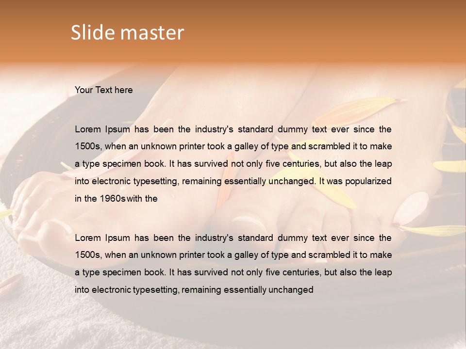 A Woman's Feet With Yellow Petals On Them PowerPoint Template