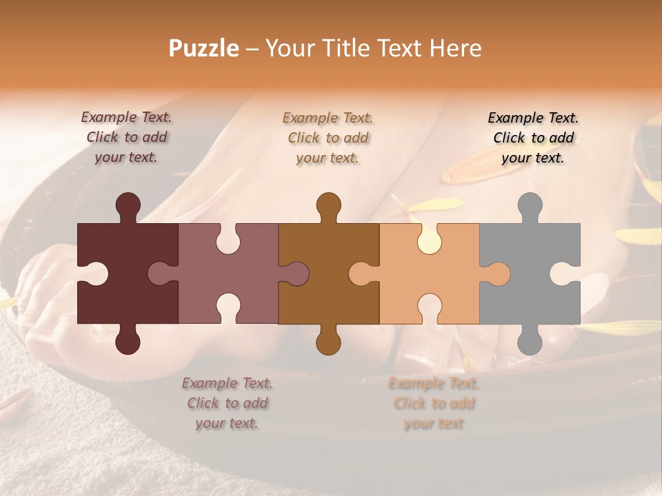 A Woman's Feet With Yellow Petals On Them PowerPoint Template