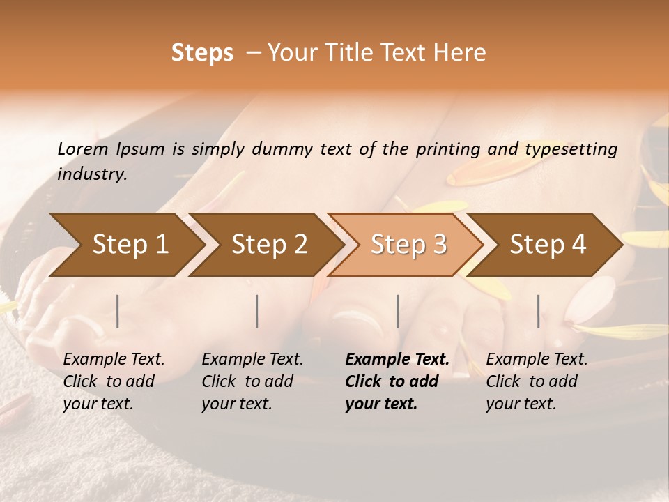A Woman's Feet With Yellow Petals On Them PowerPoint Template