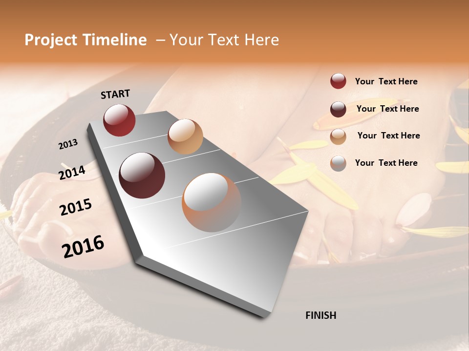 A Woman's Feet With Yellow Petals On Them PowerPoint Template