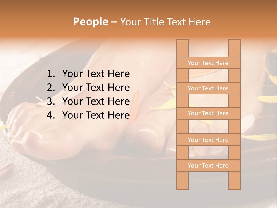 A Woman's Feet With Yellow Petals On Them PowerPoint Template