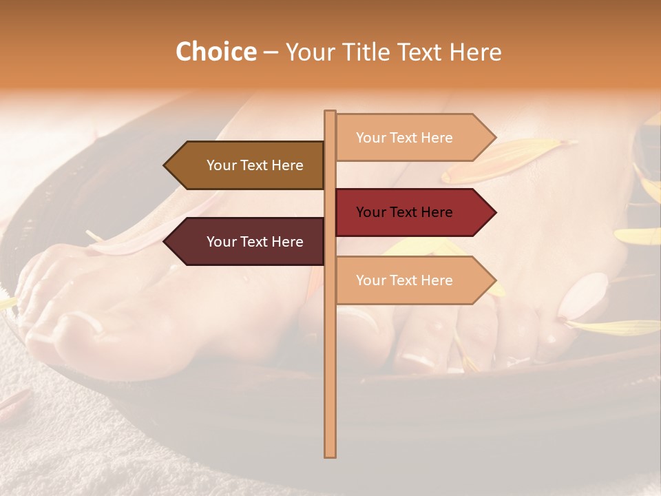 A Woman's Feet With Yellow Petals On Them PowerPoint Template