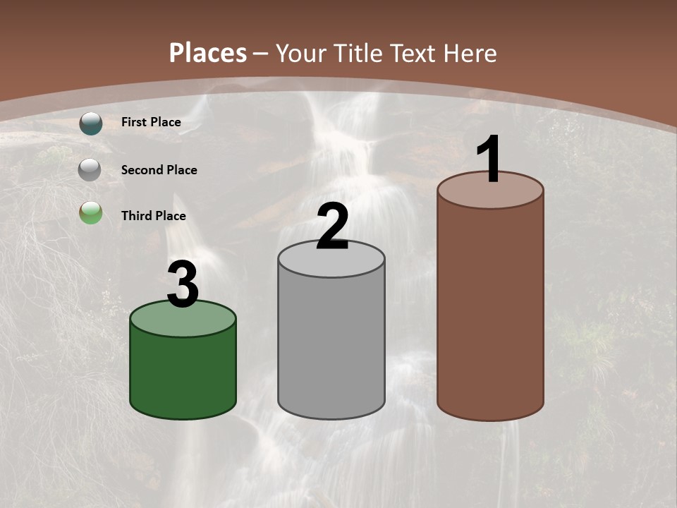 Beautiful Waterfall On Small Forest River In The Canberra Region PowerPoint Template