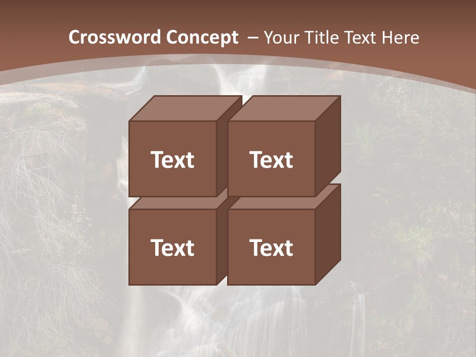 Beautiful Waterfall On Small Forest River In The Canberra Region PowerPoint Template