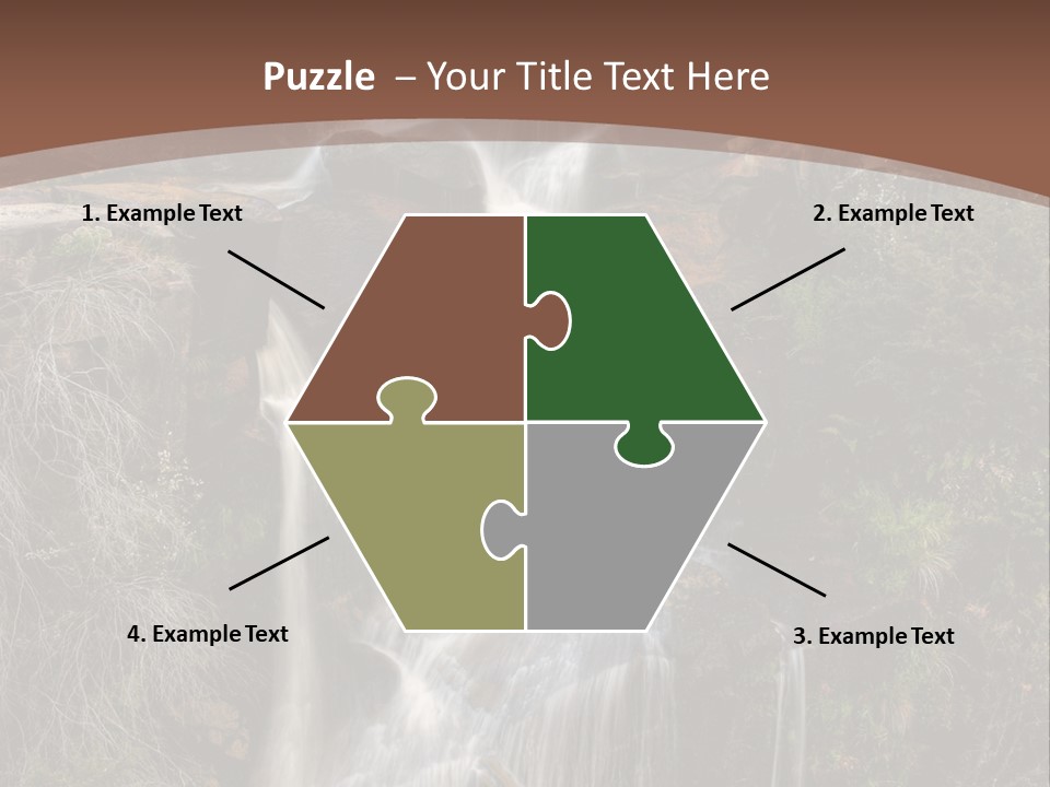 Beautiful Waterfall On Small Forest River In The Canberra Region PowerPoint Template