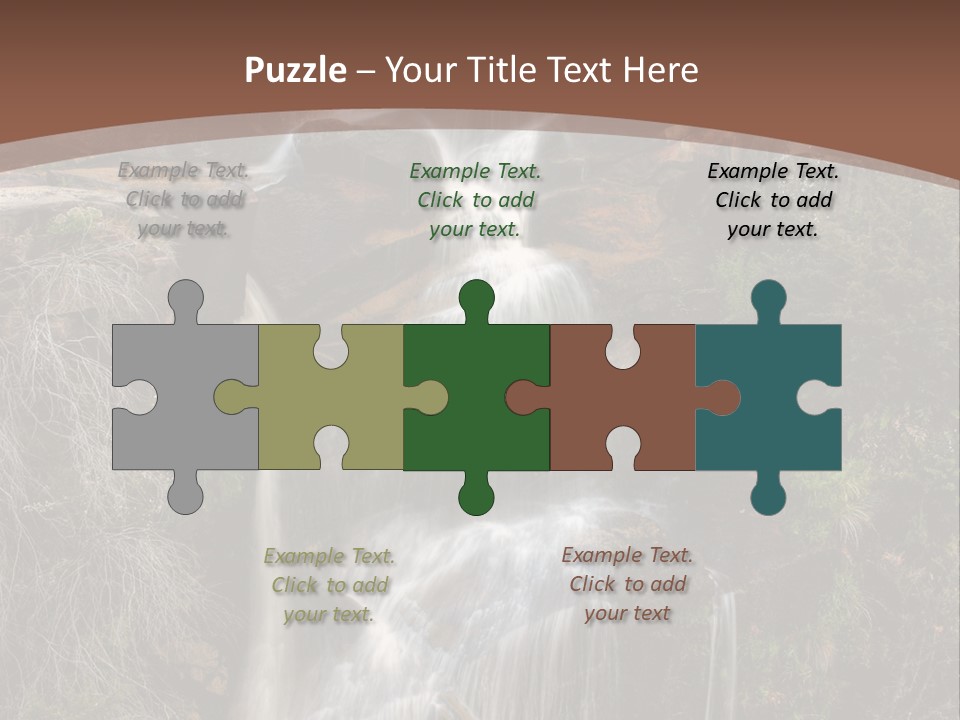 Beautiful Waterfall On Small Forest River In The Canberra Region PowerPoint Template