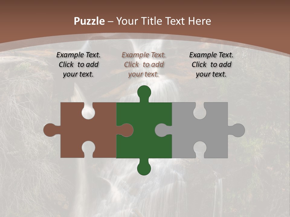 Beautiful Waterfall On Small Forest River In The Canberra Region PowerPoint Template