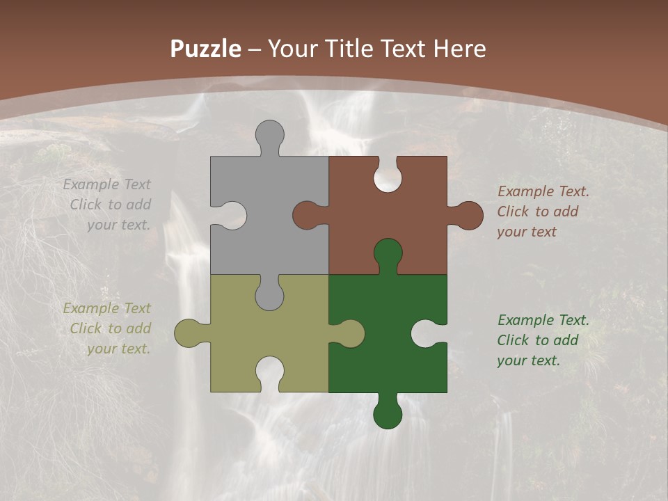 Beautiful Waterfall On Small Forest River In The Canberra Region PowerPoint Template