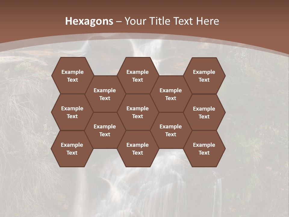 Beautiful Waterfall On Small Forest River In The Canberra Region PowerPoint Template