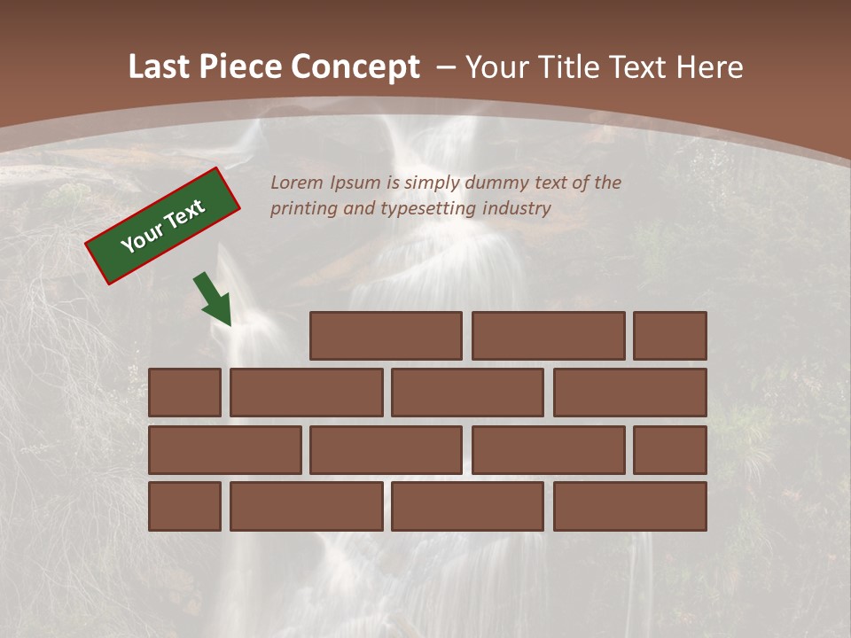 Beautiful Waterfall On Small Forest River In The Canberra Region PowerPoint Template