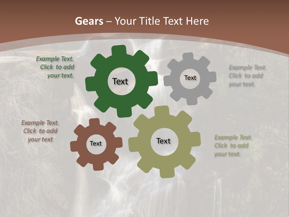 Beautiful Waterfall On Small Forest River In The Canberra Region PowerPoint Template