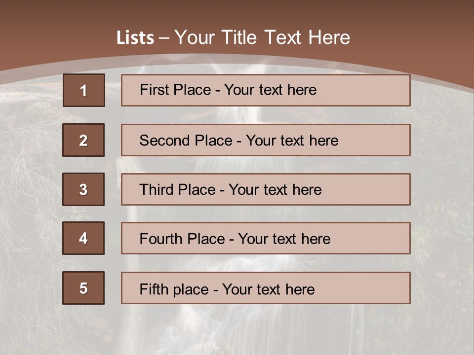 Beautiful Waterfall On Small Forest River In The Canberra Region PowerPoint Template