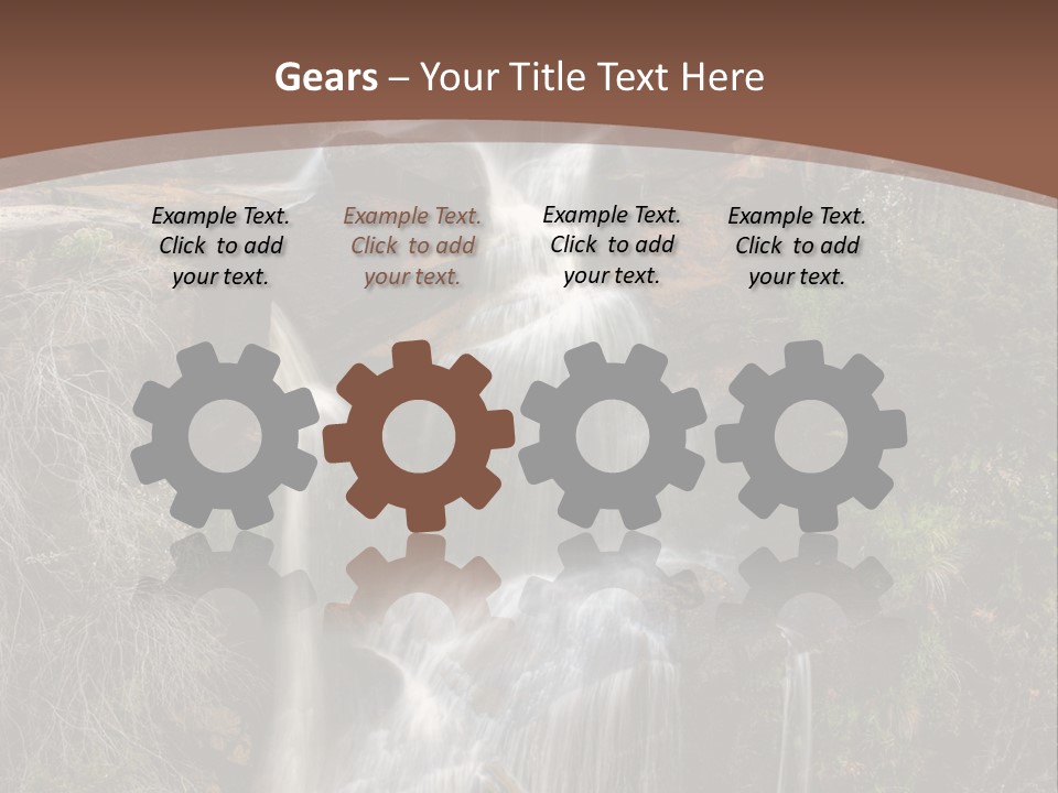 Beautiful Waterfall On Small Forest River In The Canberra Region PowerPoint Template