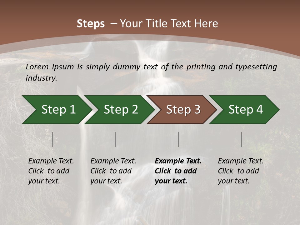 Beautiful Waterfall On Small Forest River In The Canberra Region PowerPoint Template