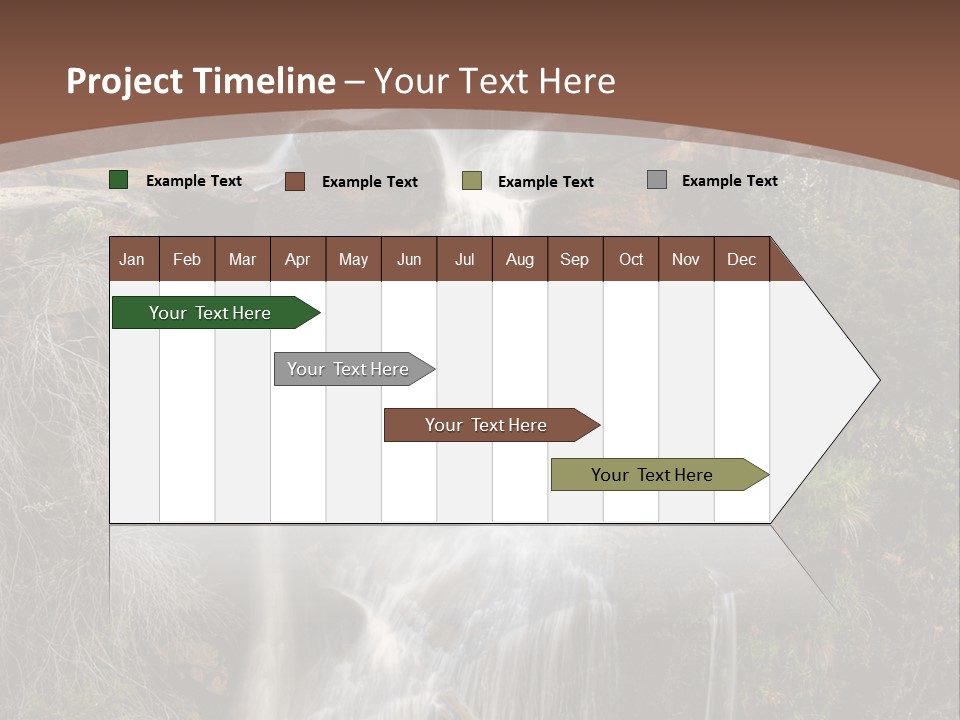 Beautiful Waterfall On Small Forest River In The Canberra Region PowerPoint Template