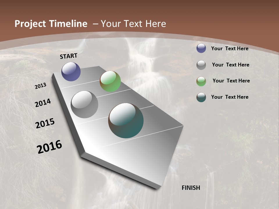 Beautiful Waterfall On Small Forest River In The Canberra Region PowerPoint Template