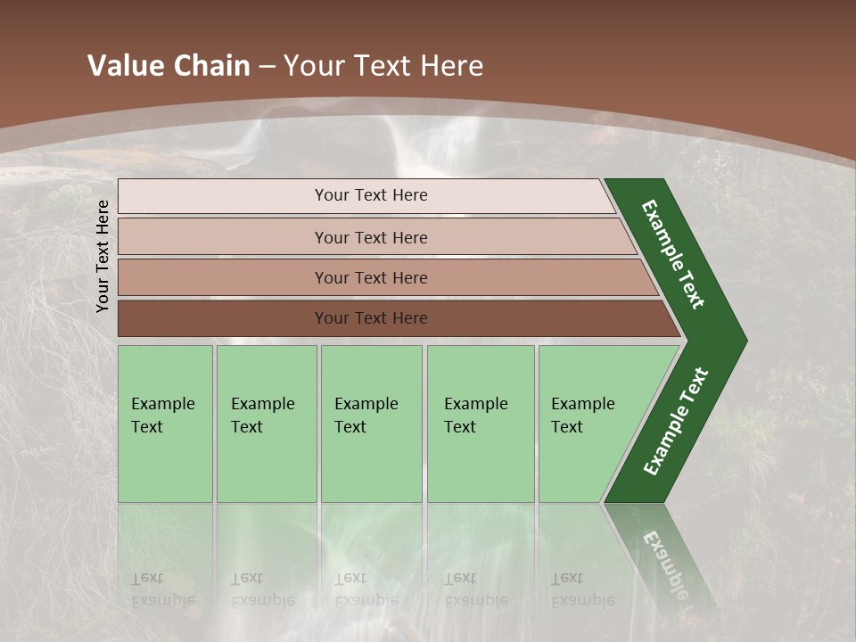 Beautiful Waterfall On Small Forest River In The Canberra Region PowerPoint Template