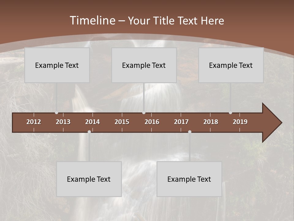 Beautiful Waterfall On Small Forest River In The Canberra Region PowerPoint Template
